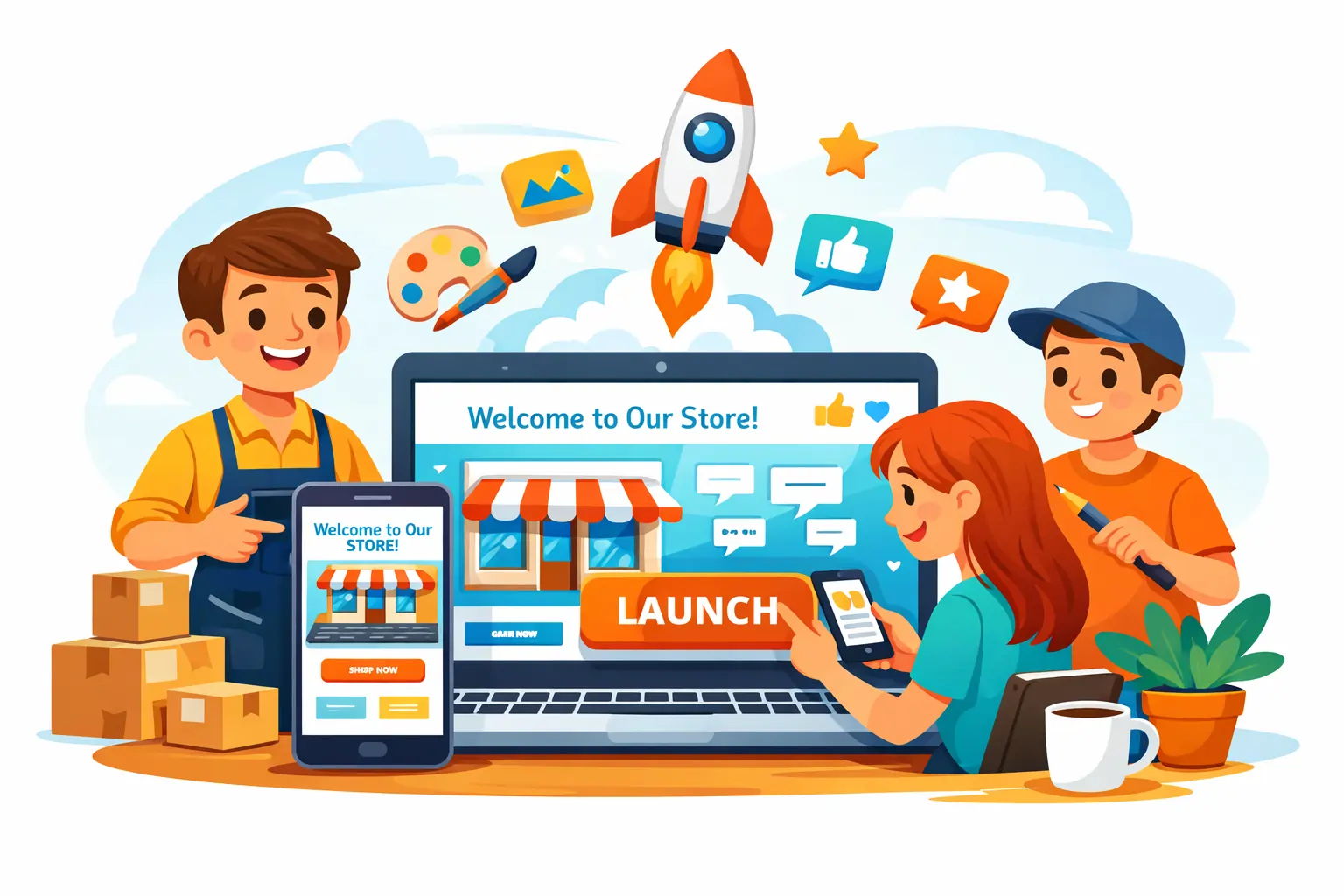 Modern website design on laptop screen showing responsive layout